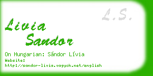livia sandor business card